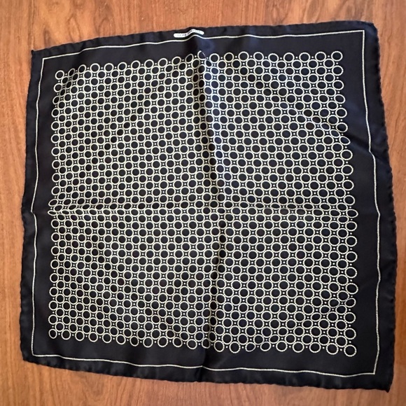 Stefano Ricci Silk Pocket Square Handkerchief 13” Black White Geometric Italy - Picture 3 of 7